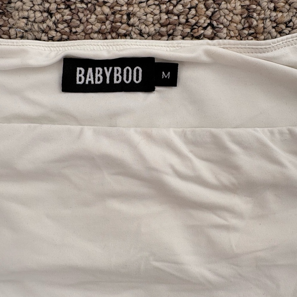 Babyboo White Long Sleeve Crop Top and Skirt Set - Picture 3 of 5